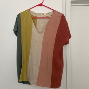 Enthro colorblock stripped shirt